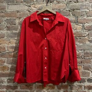 Madewell Red Casual Button-Down Shirt